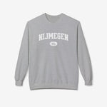 Sport grey varsity trui met opschrift NIJMEGEN en NL-badge op de borst