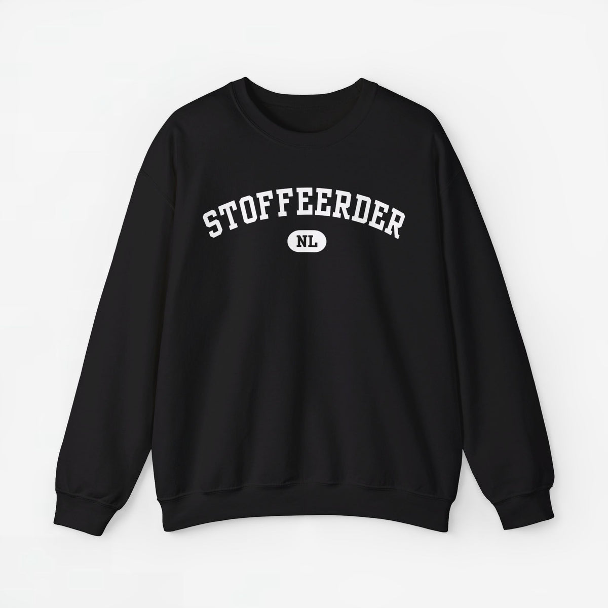 Sweater met lange mouwen, zwarte kleur, STOFFEERDER print op de borst.