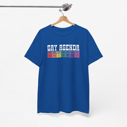 Gay Pride T-shirt - Gay Agenda (witte tekst) - Oversized #17