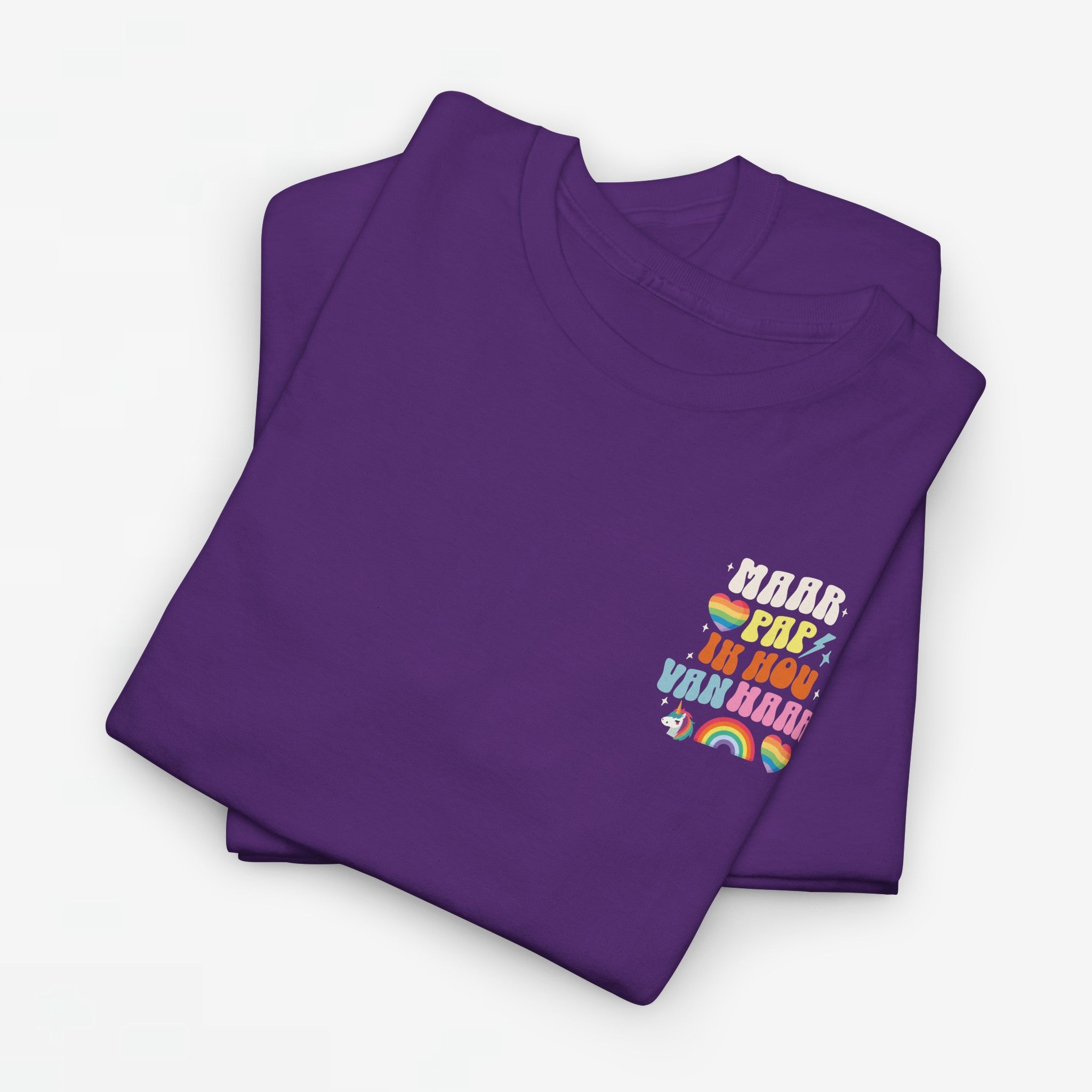 Gay Pride T-shirt - Maar Pap, Ik Hou Van Haar Eenhoorn - Back Print - Oversized Tee