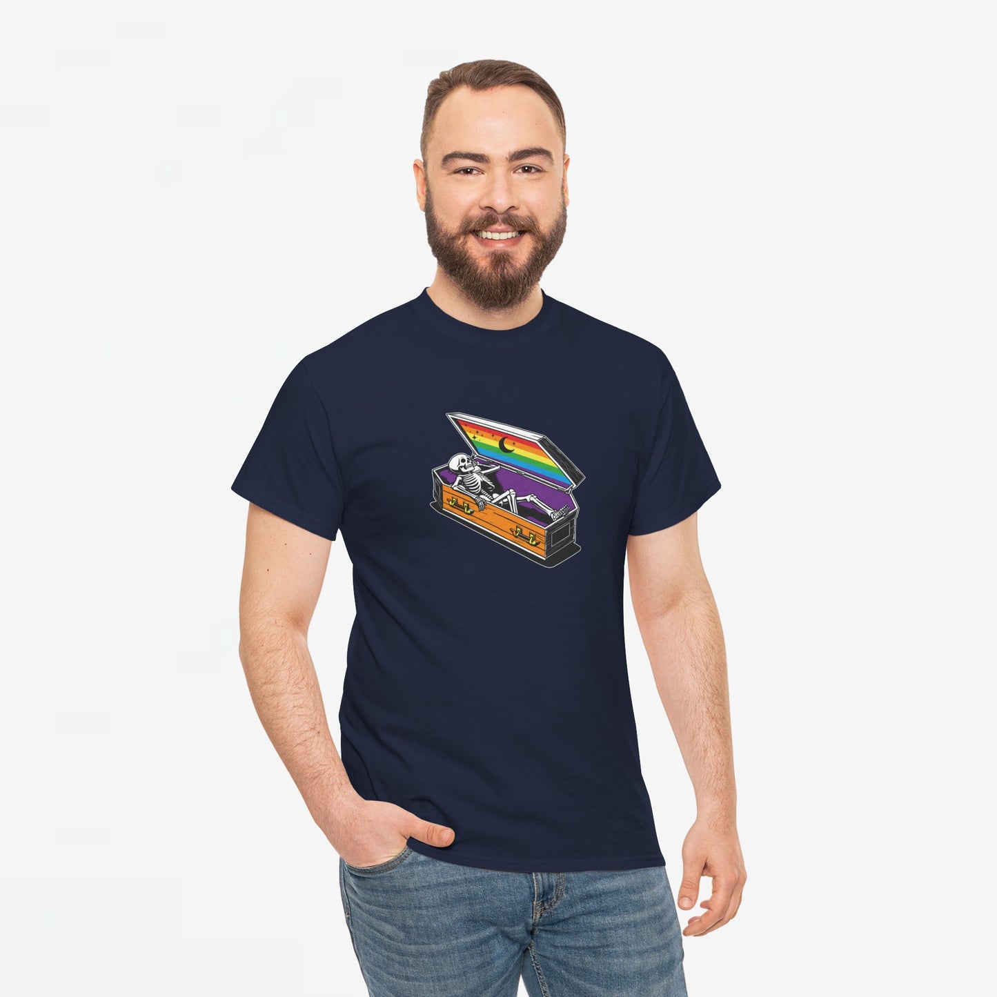 Gay Pride T-shirt - Skelet Regenboog - Oversized #42