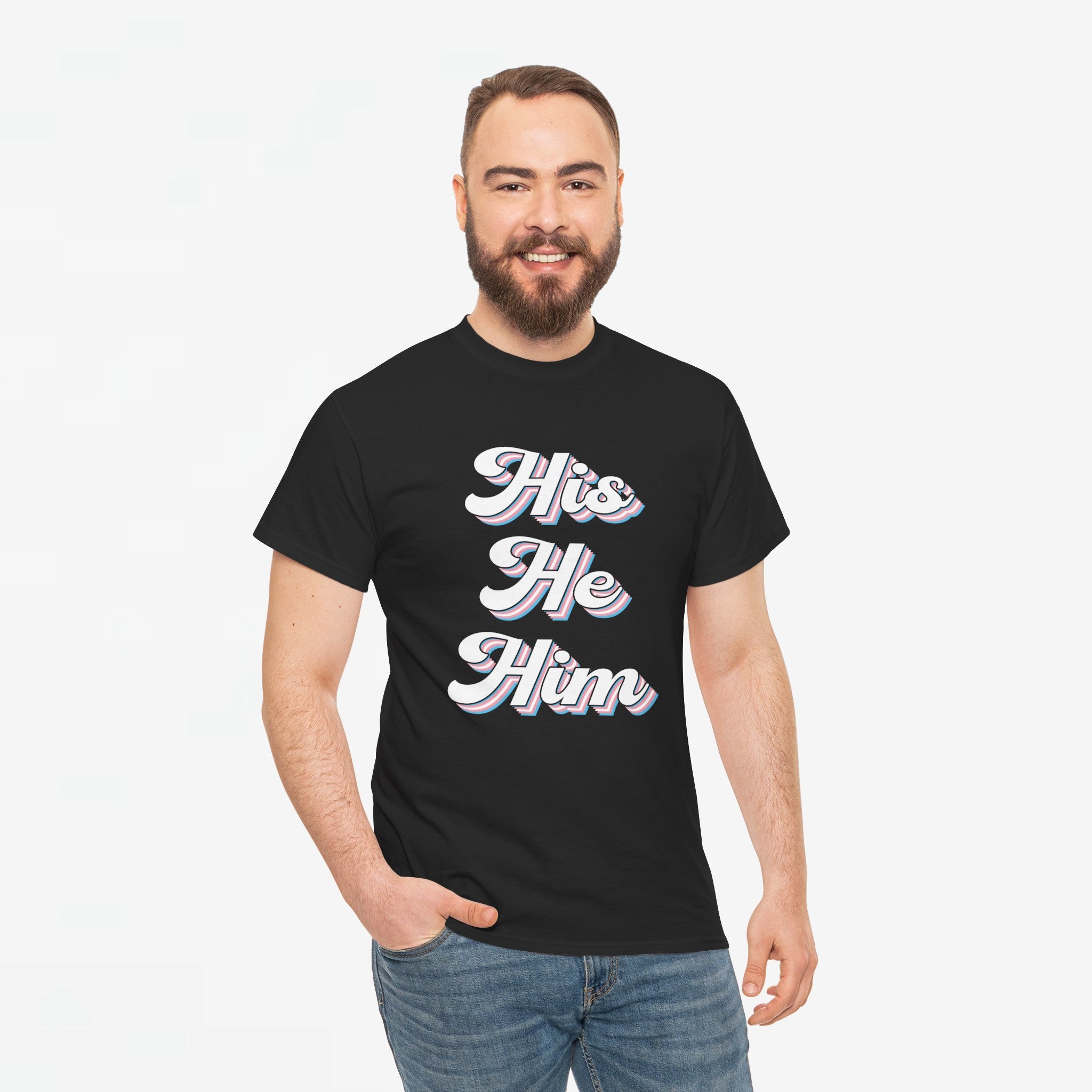 Gay Pride T-shirt - His He Him - Oversized #63