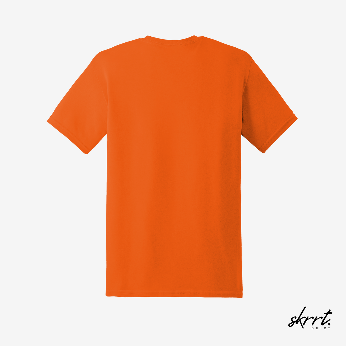 Oranje T-shirt achterkant zonder print, ronde hals