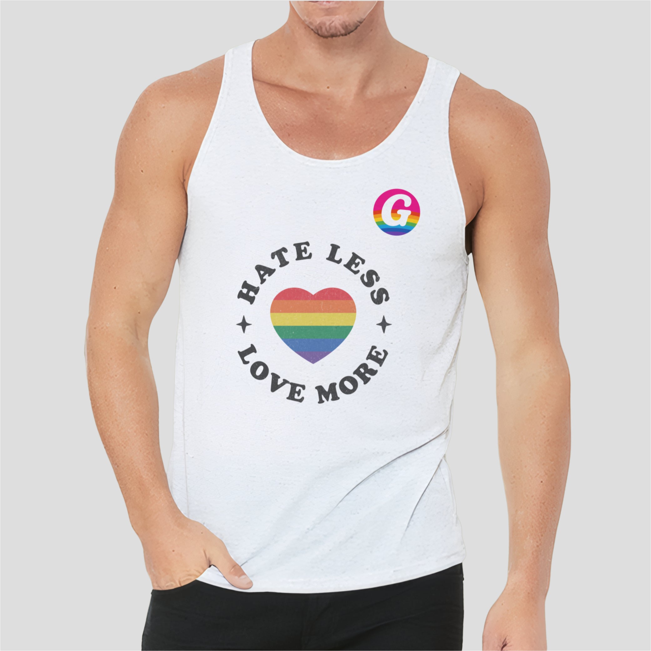 Hate Less Love More T-Shirt – GayGranCanarias Collab | SkrrtShirt