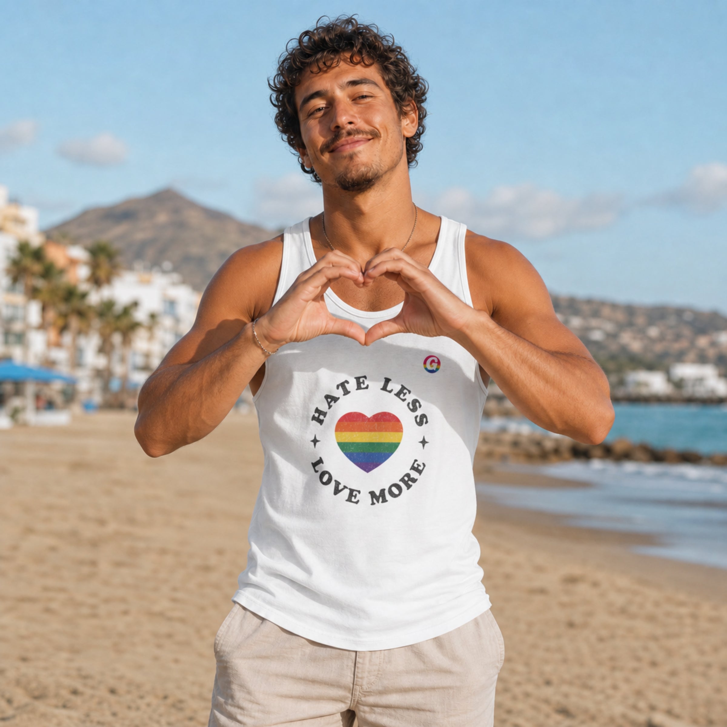 Hate Less Love More T-Shirt – GayGranCanarias Collab | SkrrtShirt