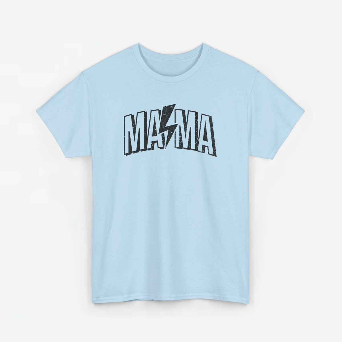 Lichtblauwe T-shirt met MA*MA-opdruk vooraan