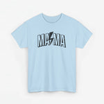 Lichtblauwe T-shirt met MA*MA-opdruk vooraan