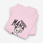Honden mama oversized t-shirt lichtroze met hondenprint en ronde hals.