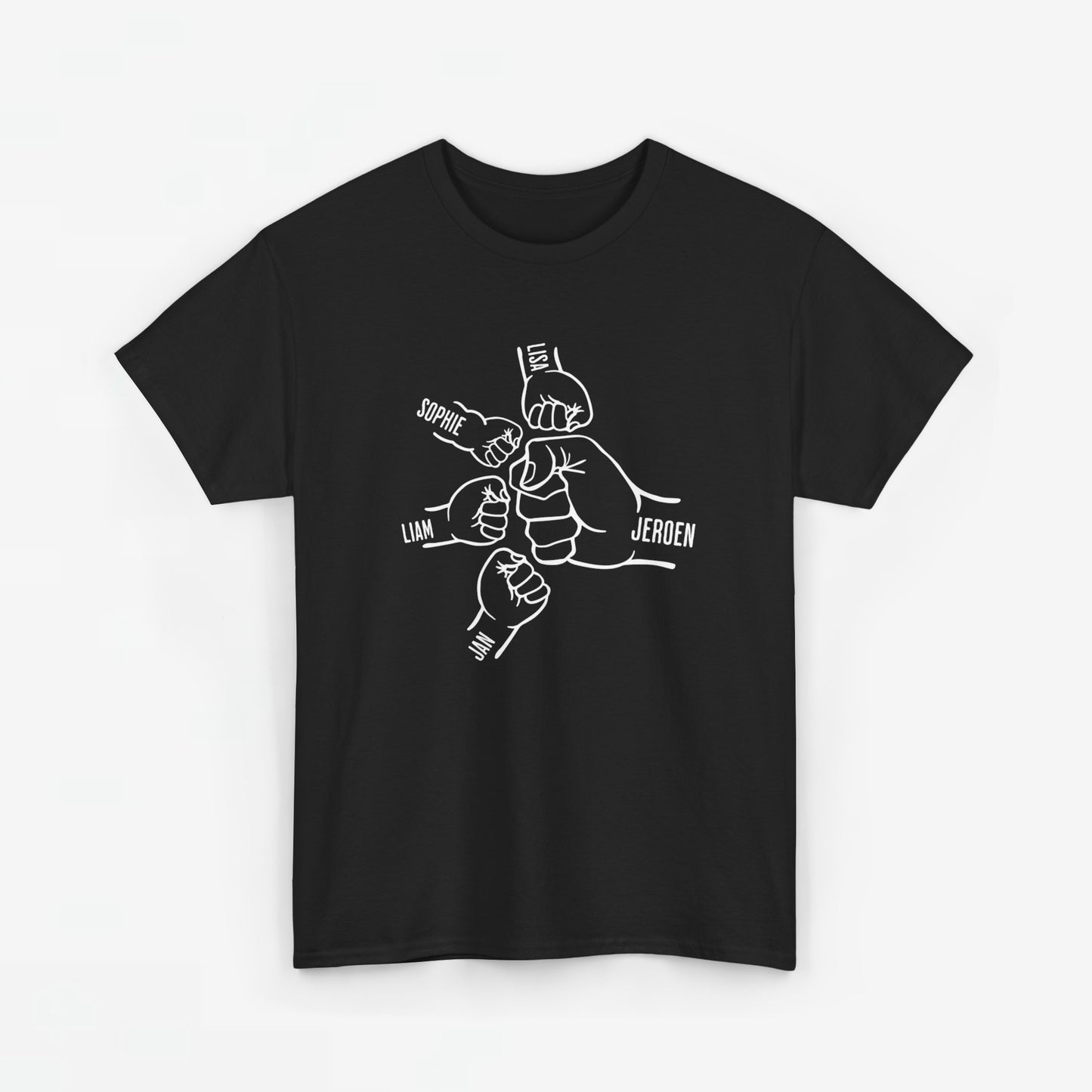 Gepersonaliseerde Vaderdag Papa Cadeau - T-shirt - Fist Bump Papa met namen