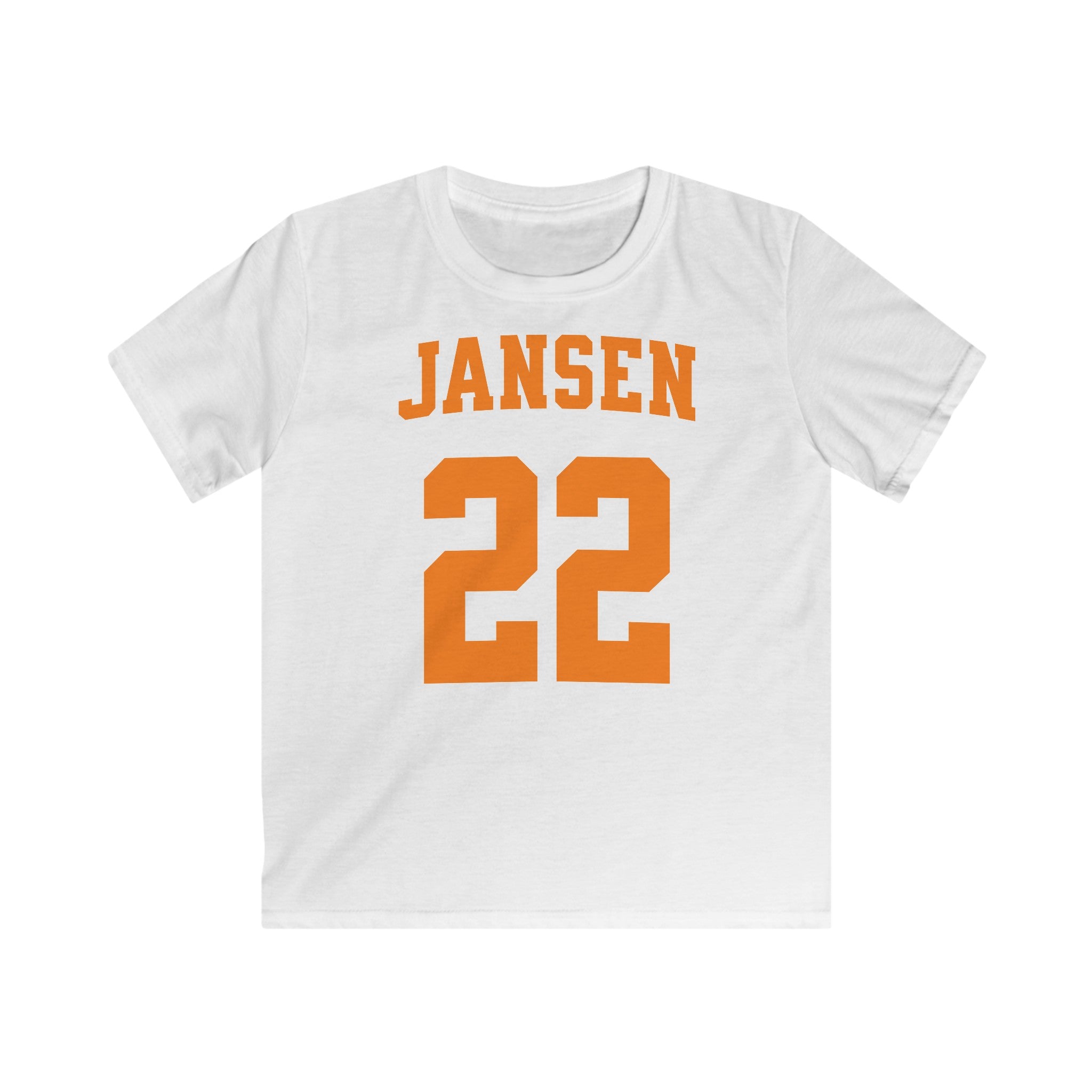Kind Voetbal T-shirt - EK, WK en Koningsdag Kinderkleding - Personaliseer met Naam & Rugnummer (Voorkant)