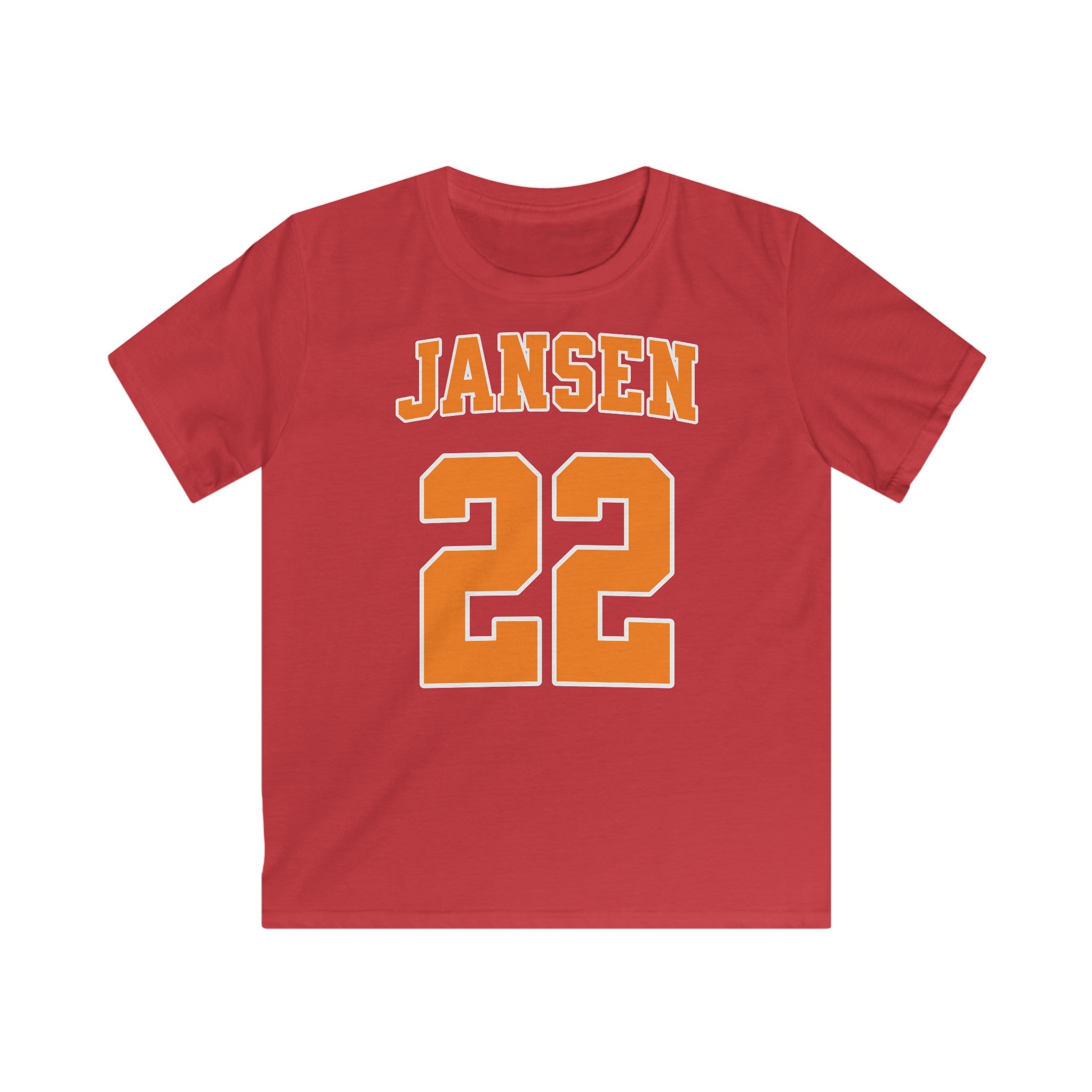 Kind Voetbal T-shirt - EK, WK en Koningsdag Kinderkleding - Personaliseer met Naam & Rugnummer (Voorkant)