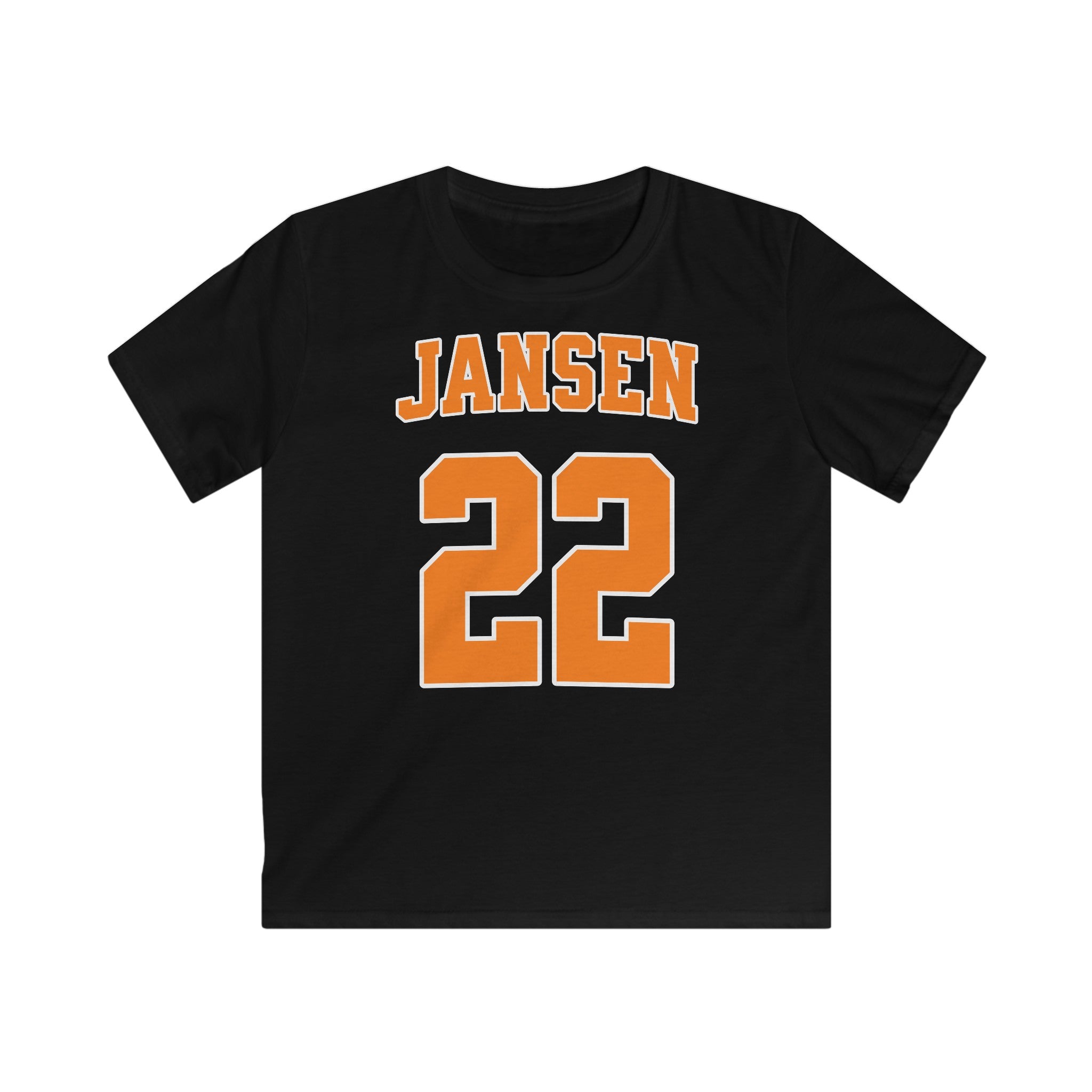 Kind Voetbal T-shirt - EK, WK en Koningsdag Kinderkleding - Personaliseer met Naam & Rugnummer (Voorkant)