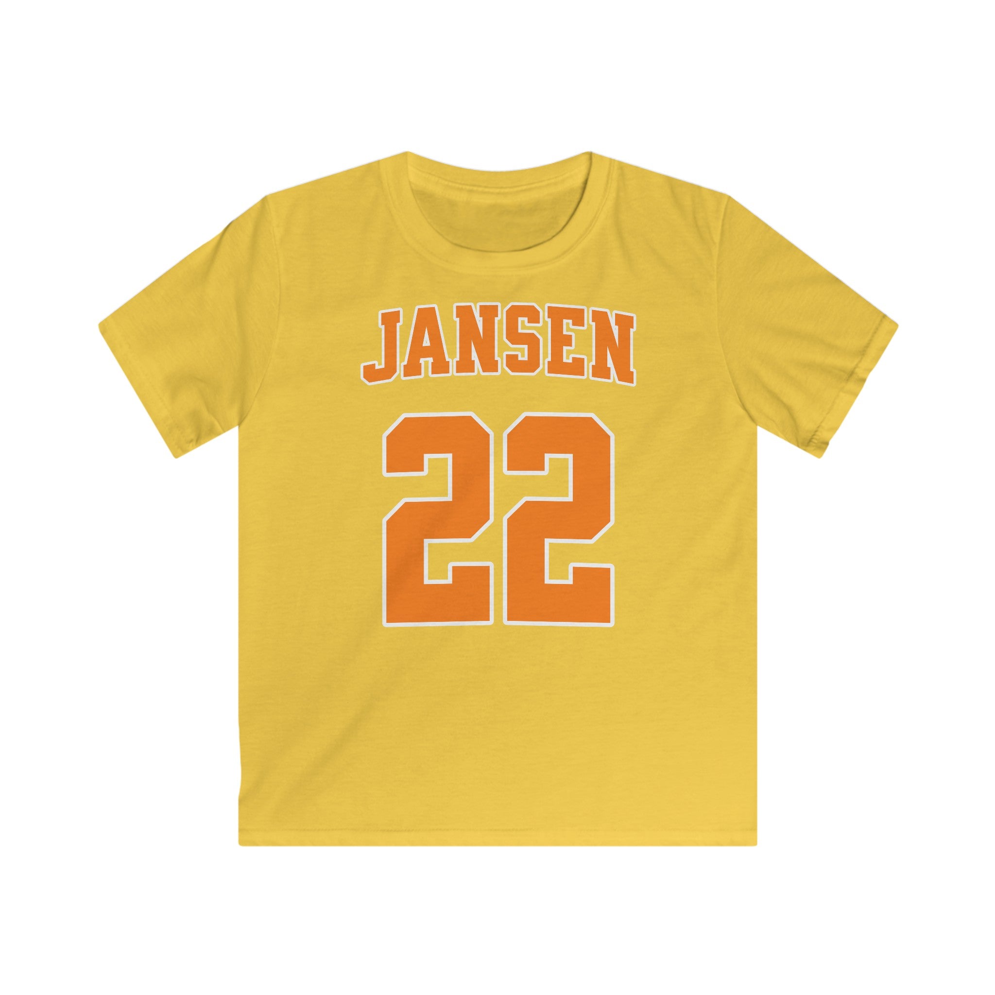 Kind Voetbal T-shirt - EK, WK en Koningsdag Kinderkleding - Personaliseer met Naam & Rugnummer (Voorkant)