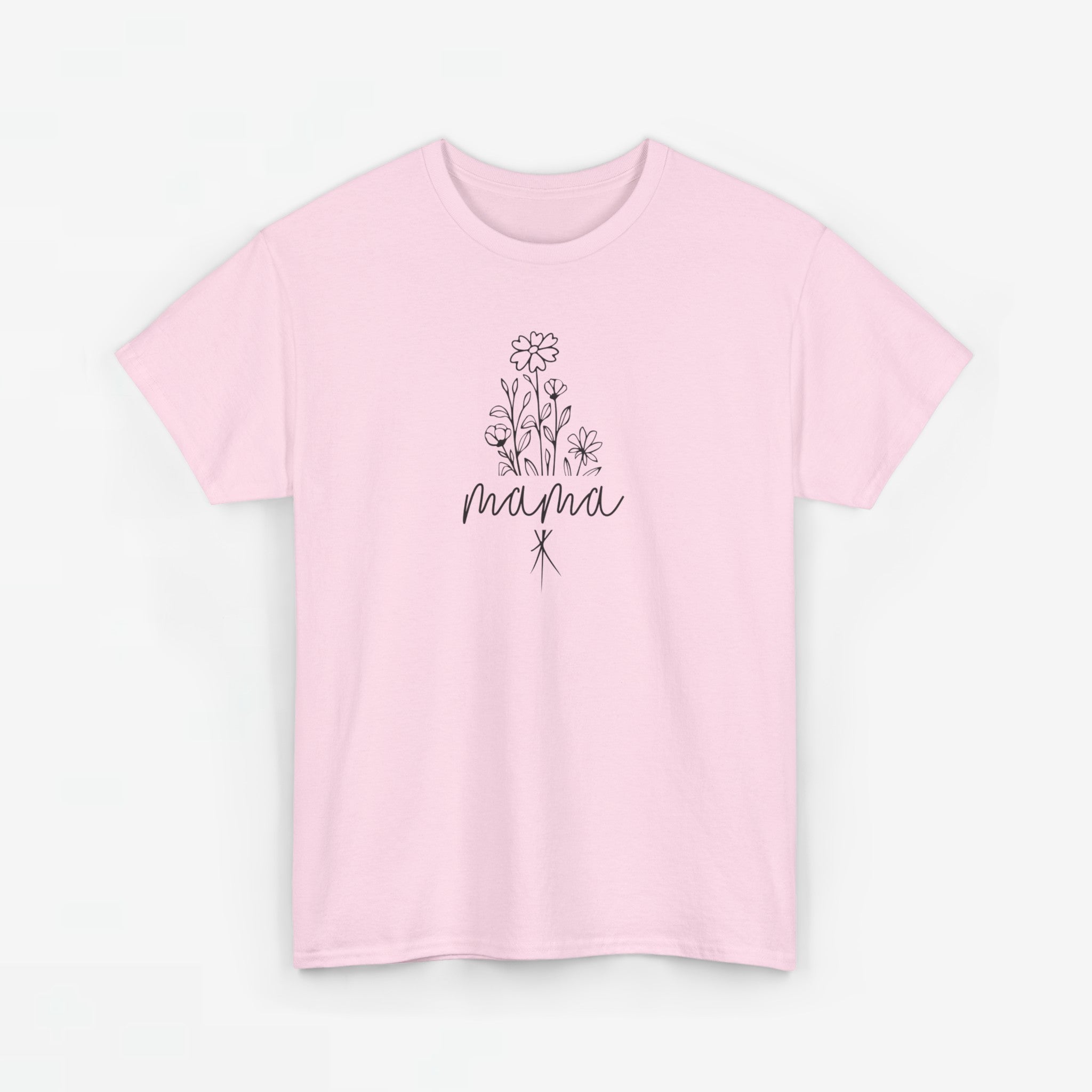 Moederdag Mama Cadeau - T-shirt - Line Art Bloem - Oversized - #23