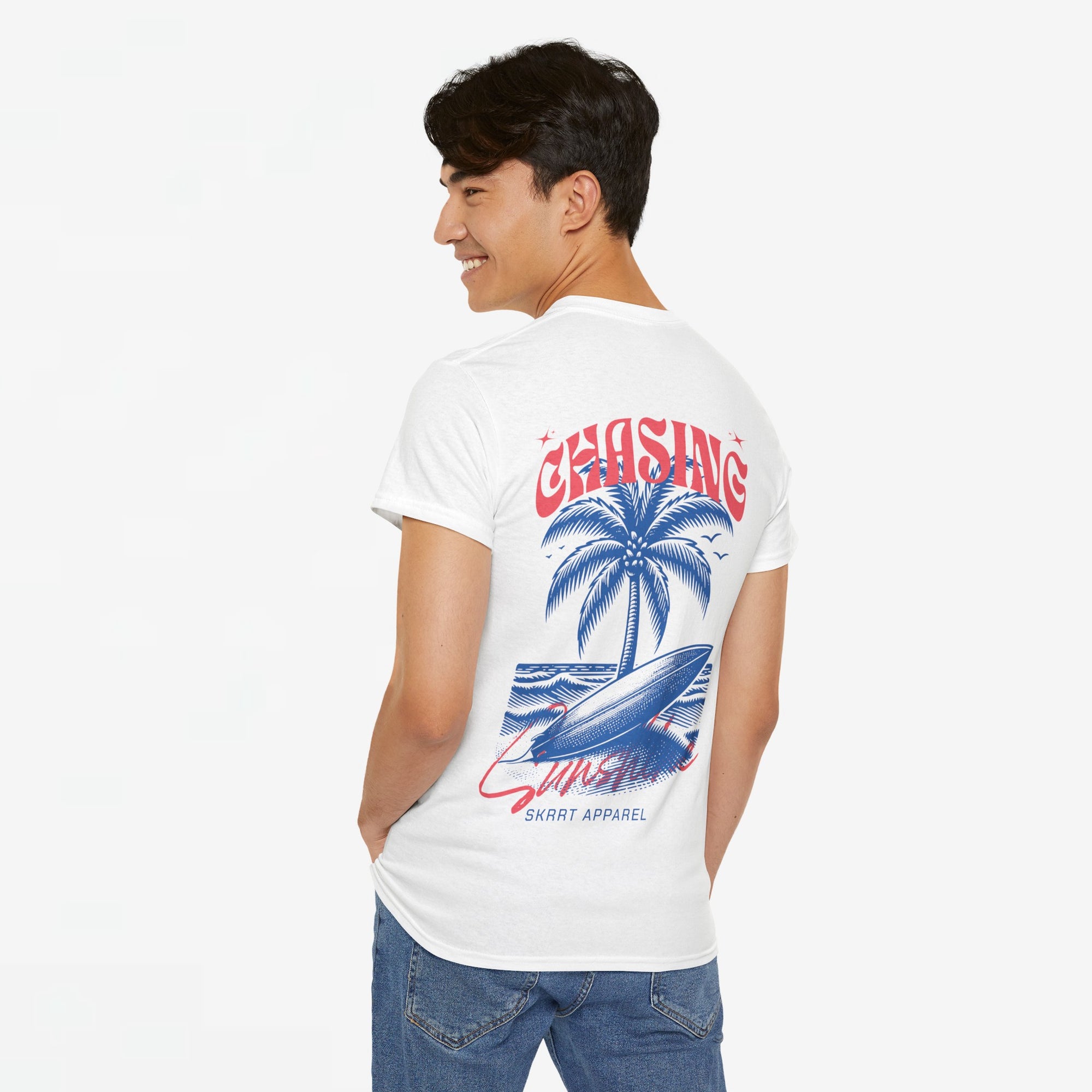 Zomer T-shirt voor Heren - Skrrtshirt Zomervakantie Oversized Tee #6 - Chasing Sunshine