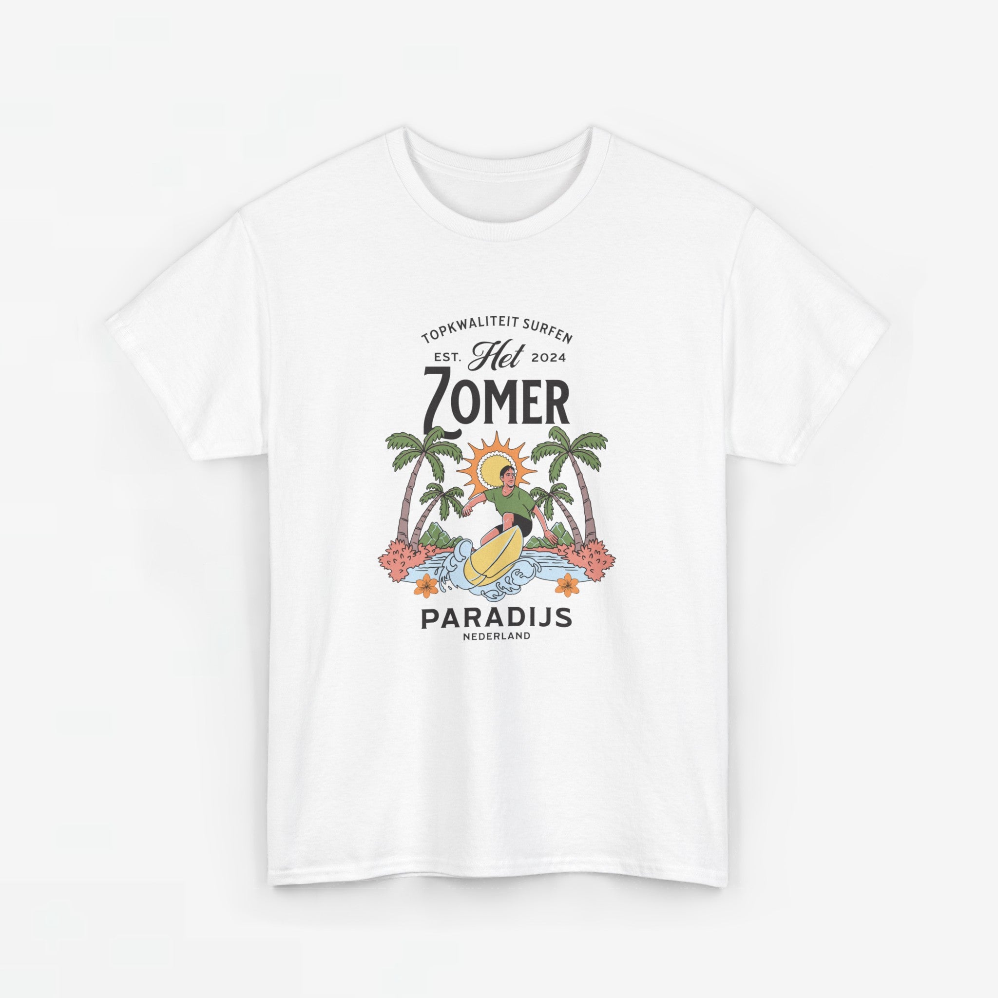 Dames Zomer Oversized T-shirt met print - Surfen Nederland