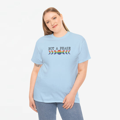 Gay Pride T-shirt - Not a phase (zwarte tekst) - Oversized #3