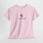 Roze oversized t-shirt met ronde hals en kleine borstprint 'Honden mama'.