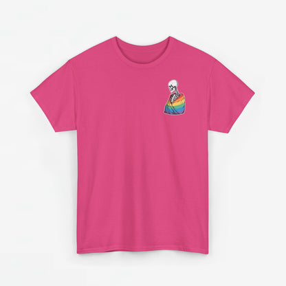Gay Pride T-shirt - Skelet Regenboog Pride Vlag - Back Print - Oversized #76
