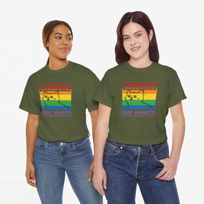 Gay Pride T-shirt - Lesbians Eat What? - Oversized #5