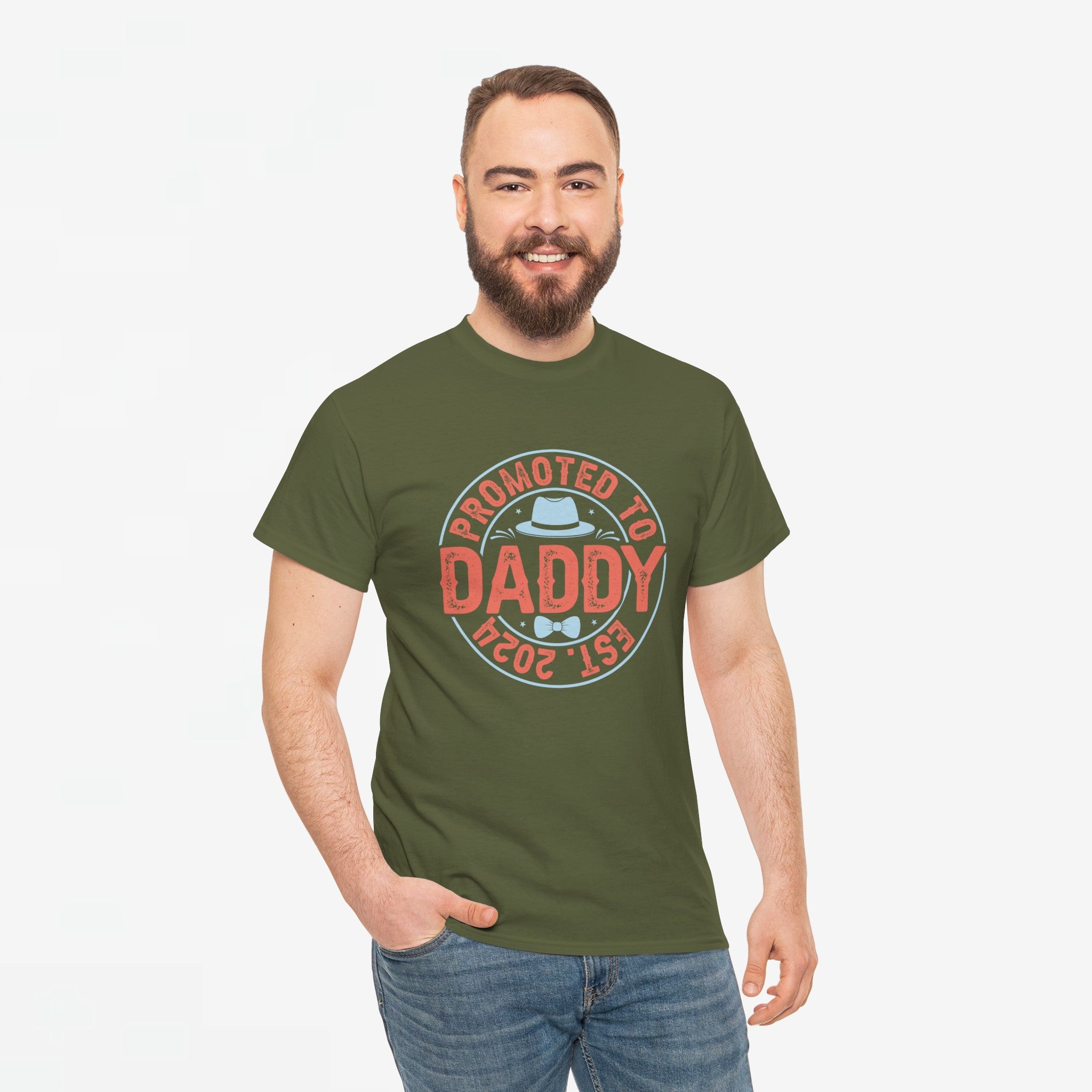 Vaderdag Papa Cadeau - T-shirt - Promoted to Daddy EST 2024 - Oversized #30