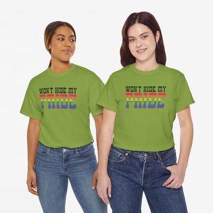 Gay Pride T-shirt - Won't Hide My Pride (zwarte tekst) - Oversized #27