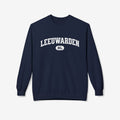 Donkere navy varsity trui met borstprint 'LEEUWARDEN NL'