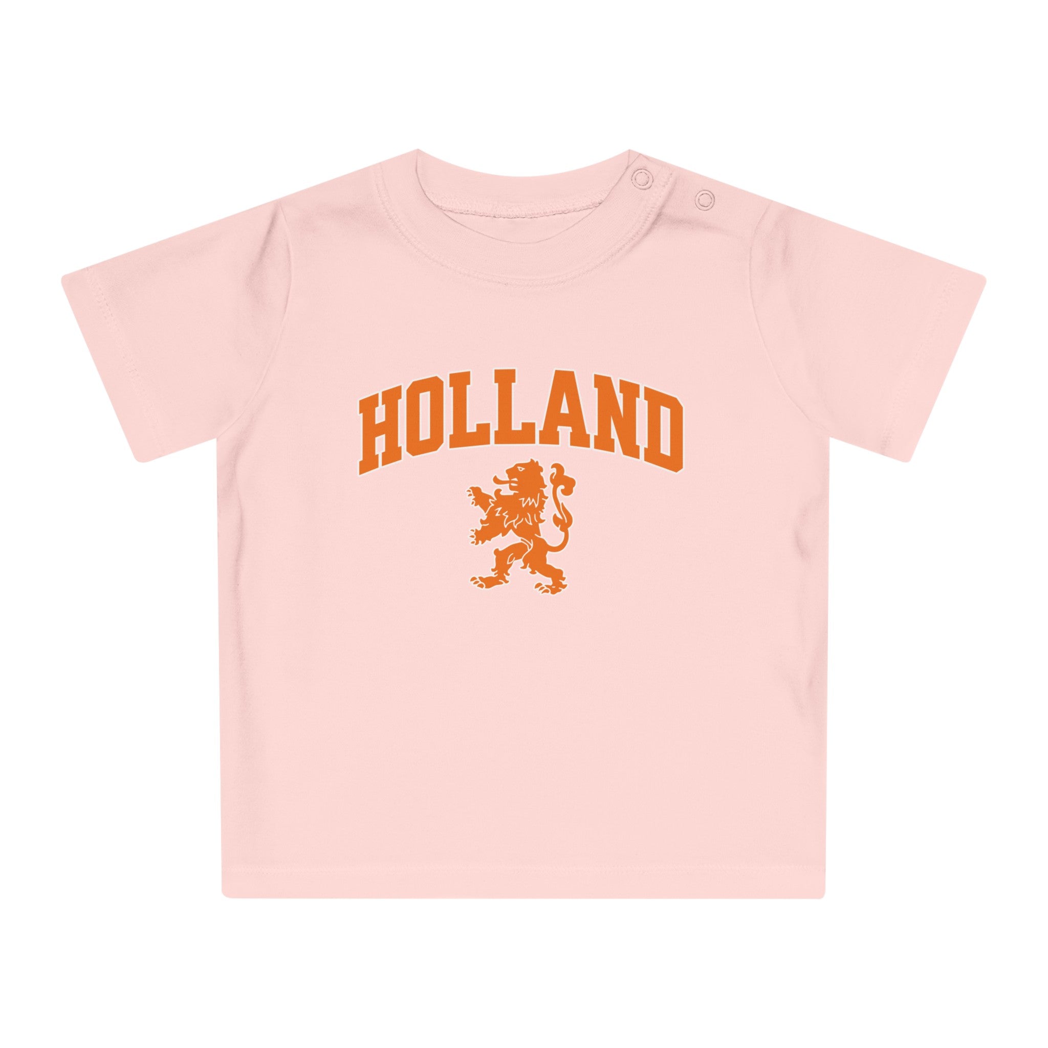 Baby T-shirt voor EK, WK en Koningsdag - HOLLAND met Leeuw
