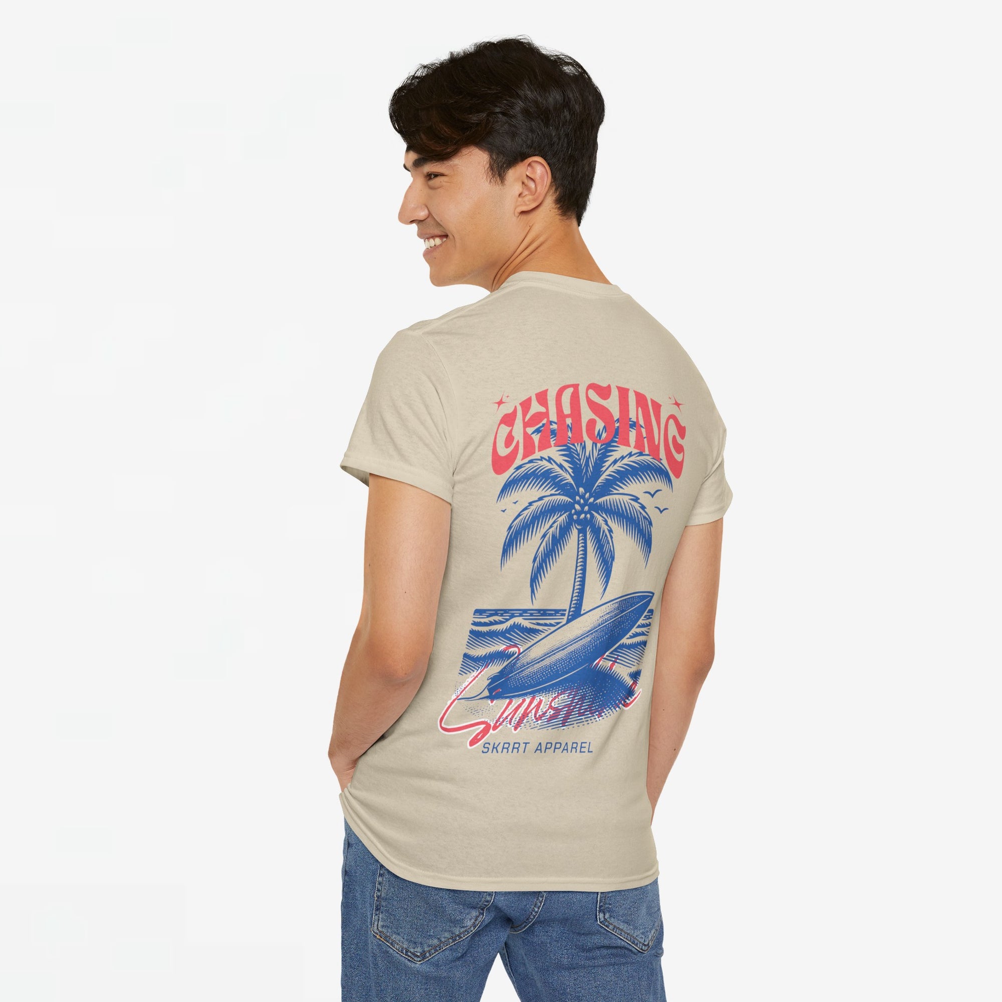 Zomer T-shirt voor Heren - Skrrtshirt Zomervakantie Oversized Tee #6 - Chasing Sunshine