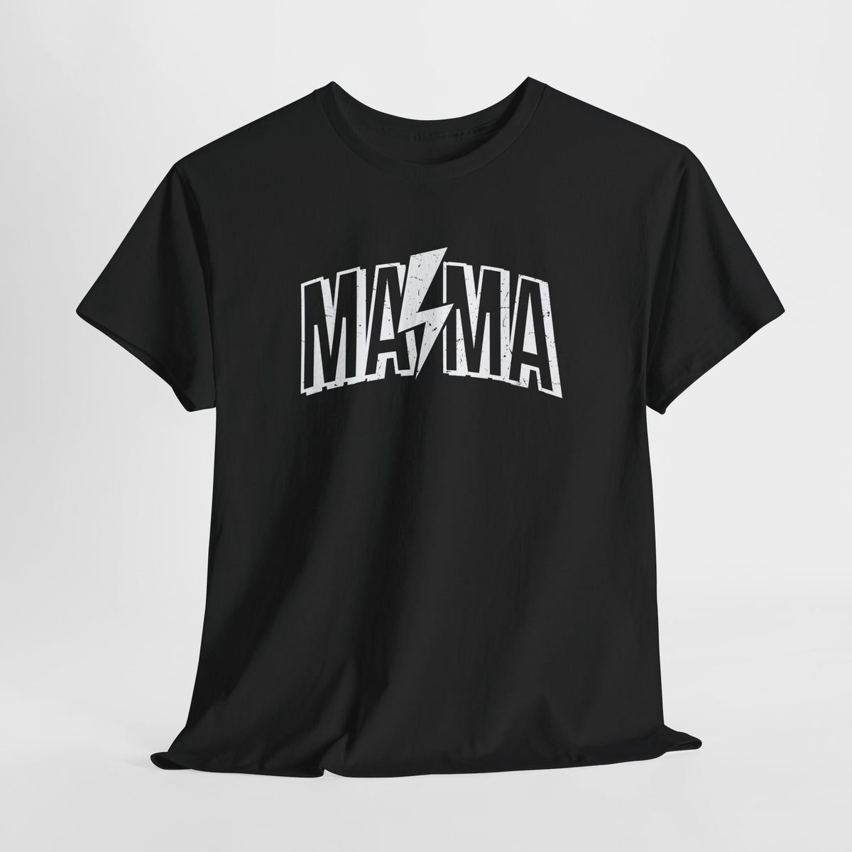 Zwarte oversize T-shirt met 'MAMA' tekstprint op de borst