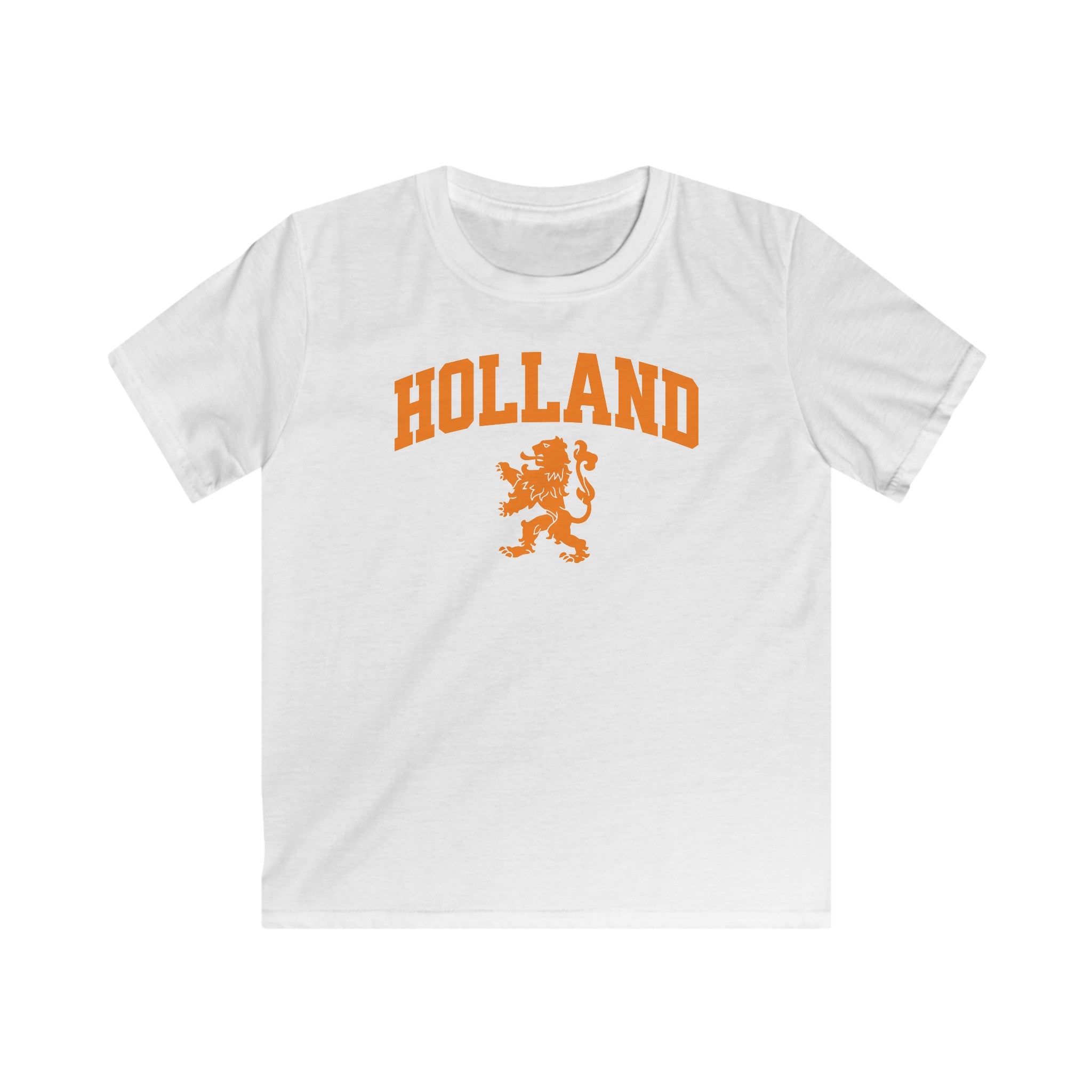 Kind Voetbal T-shirt - EK, WK en Koningsdag Kinderkleding - HOLLAND met Leeuw