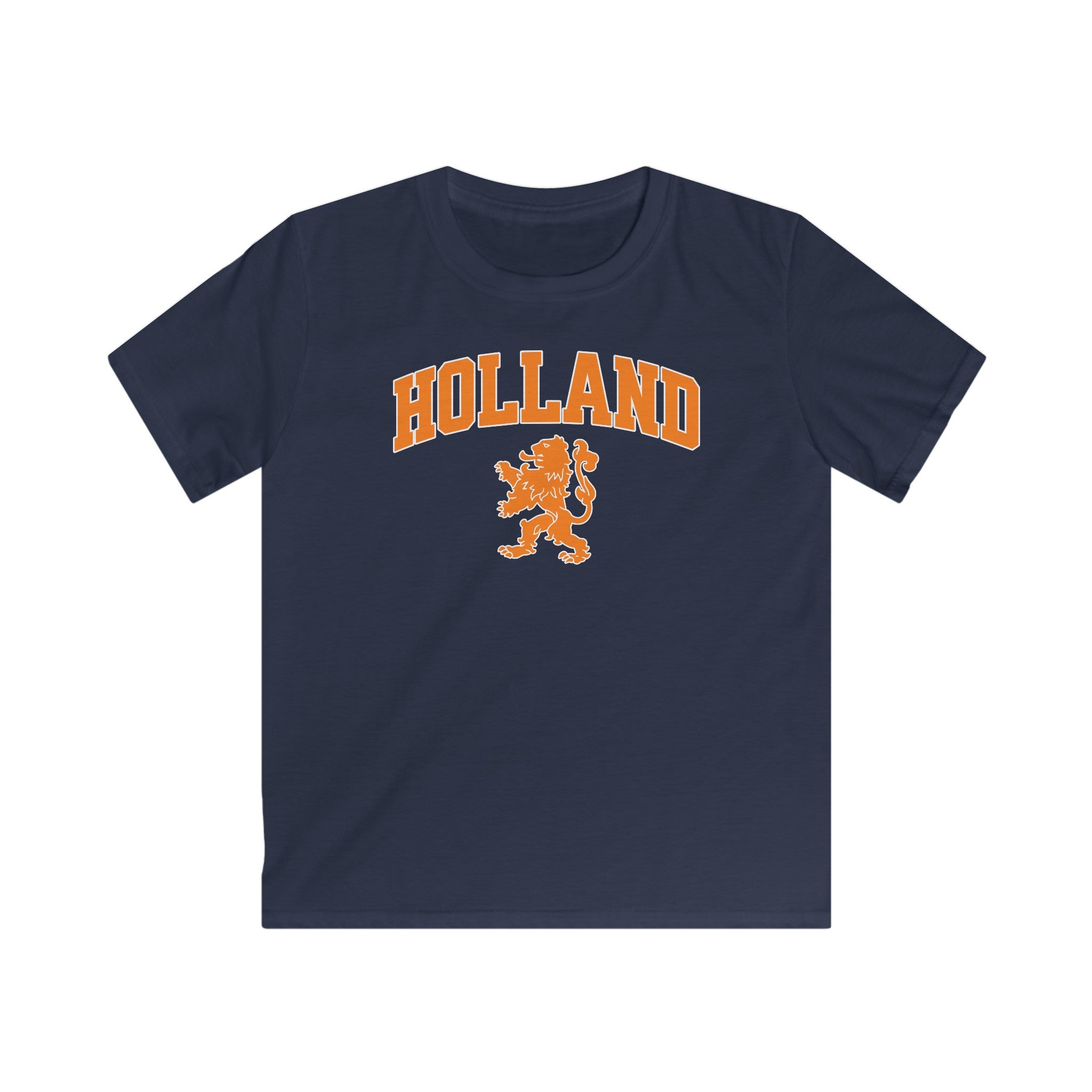 Kind Voetbal T-shirt - EK, WK en Koningsdag Kinderkleding - HOLLAND met Leeuw