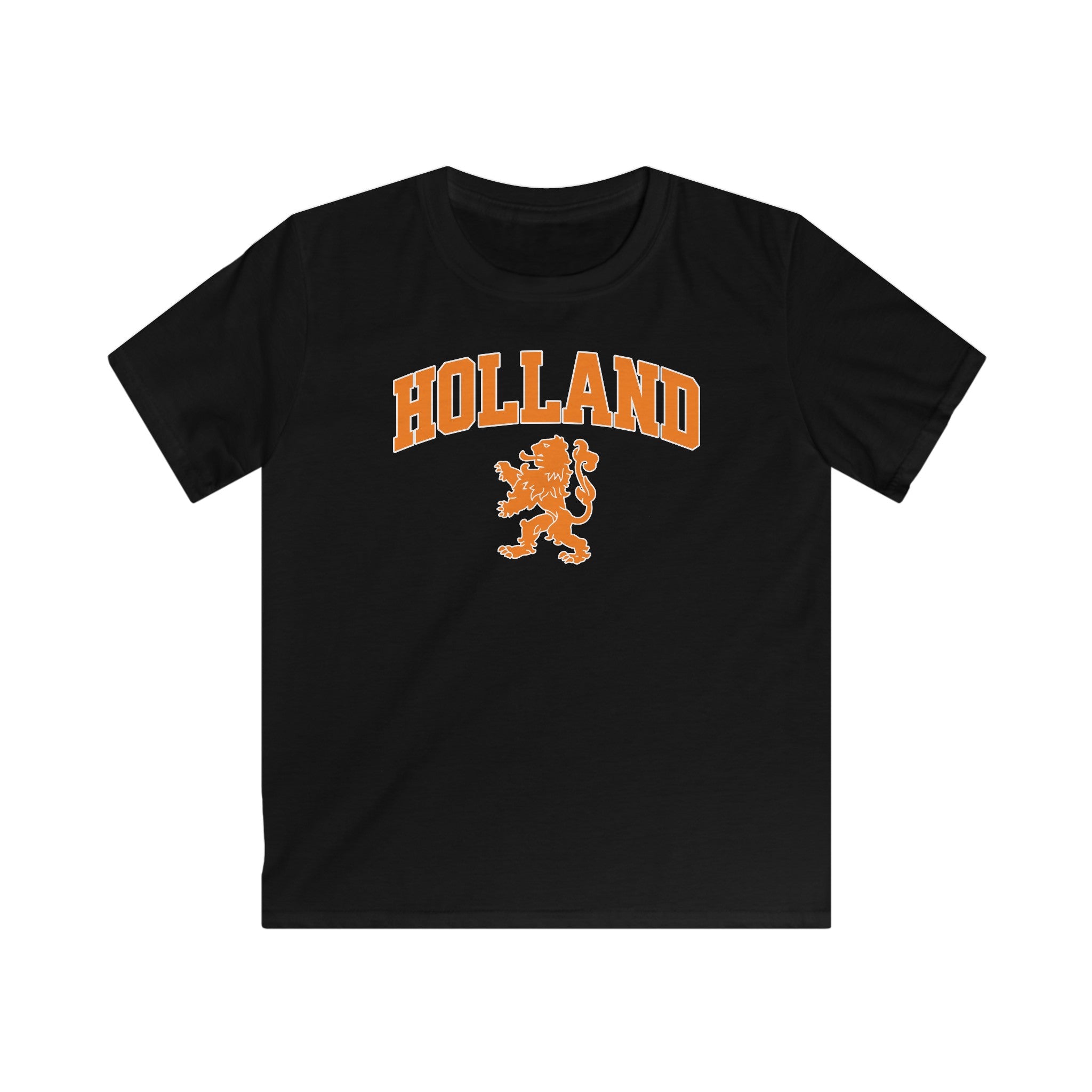 Kind Voetbal T-shirt - EK, WK en Koningsdag Kinderkleding - HOLLAND met Leeuw
