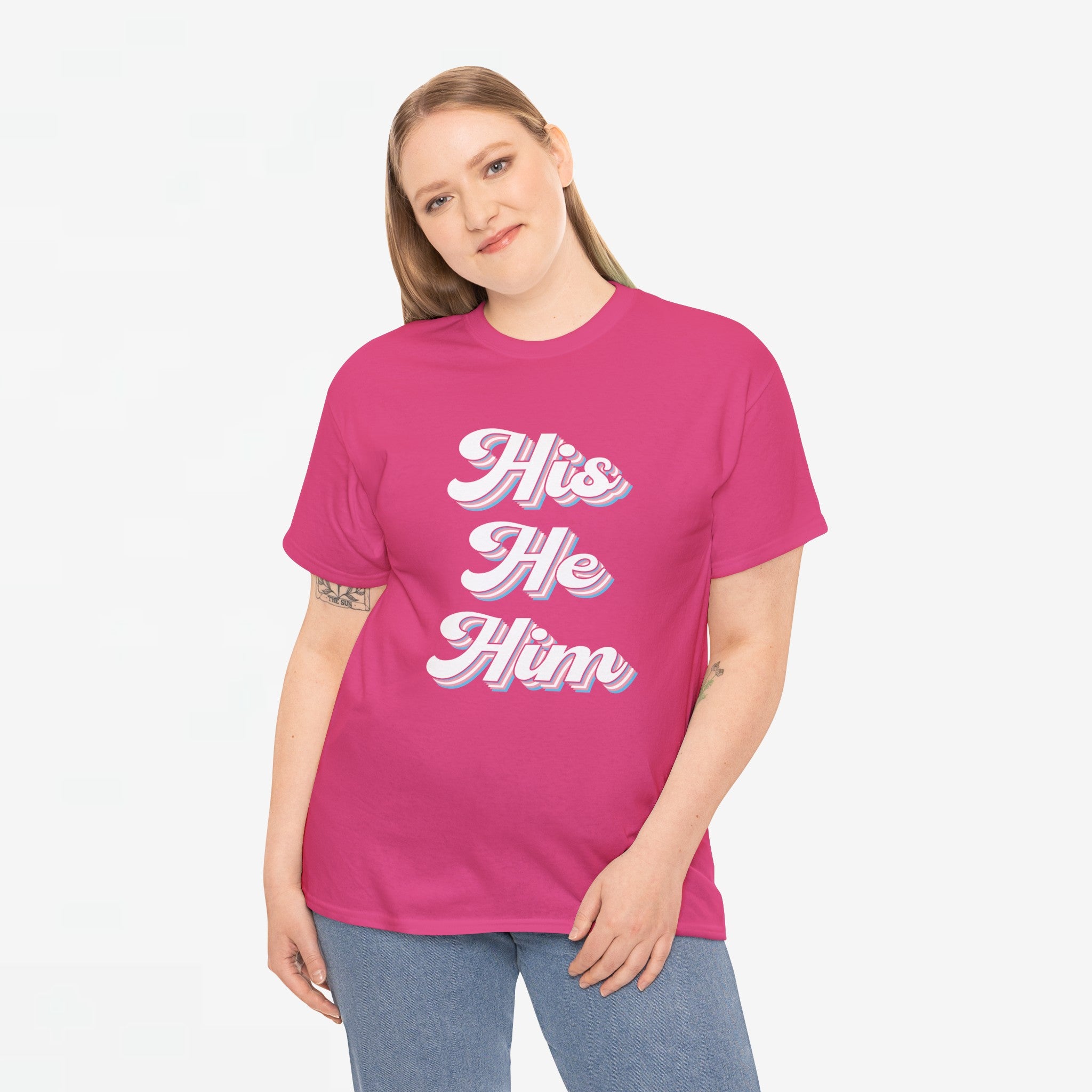 Gay Pride T-shirt - His He Him - Oversized #63