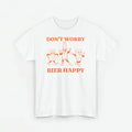 Don't Worry Bier Happy | Front Print | Koningsdag T-shirt | Retro | Oversized