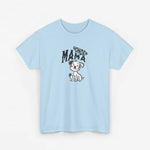 Lichtblauw t-shirt met “Honden Mama” opdruk en hondfiguur