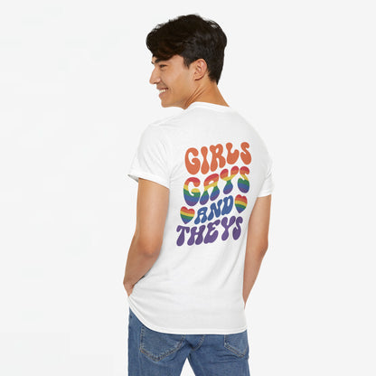 Gay Pride T-shirt - Girls Gays and Theys - Back Print - Oversized #21