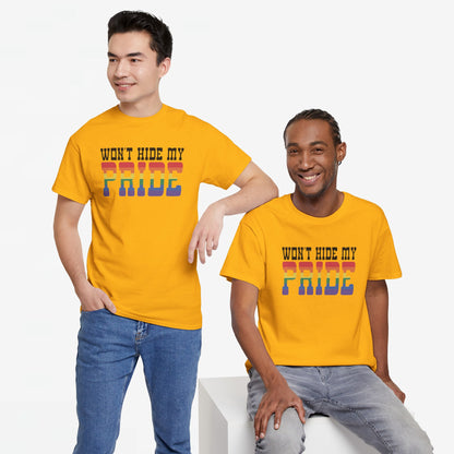 Gay Pride T-shirt - Won't Hide My Pride (zwarte tekst) - Oversized #27