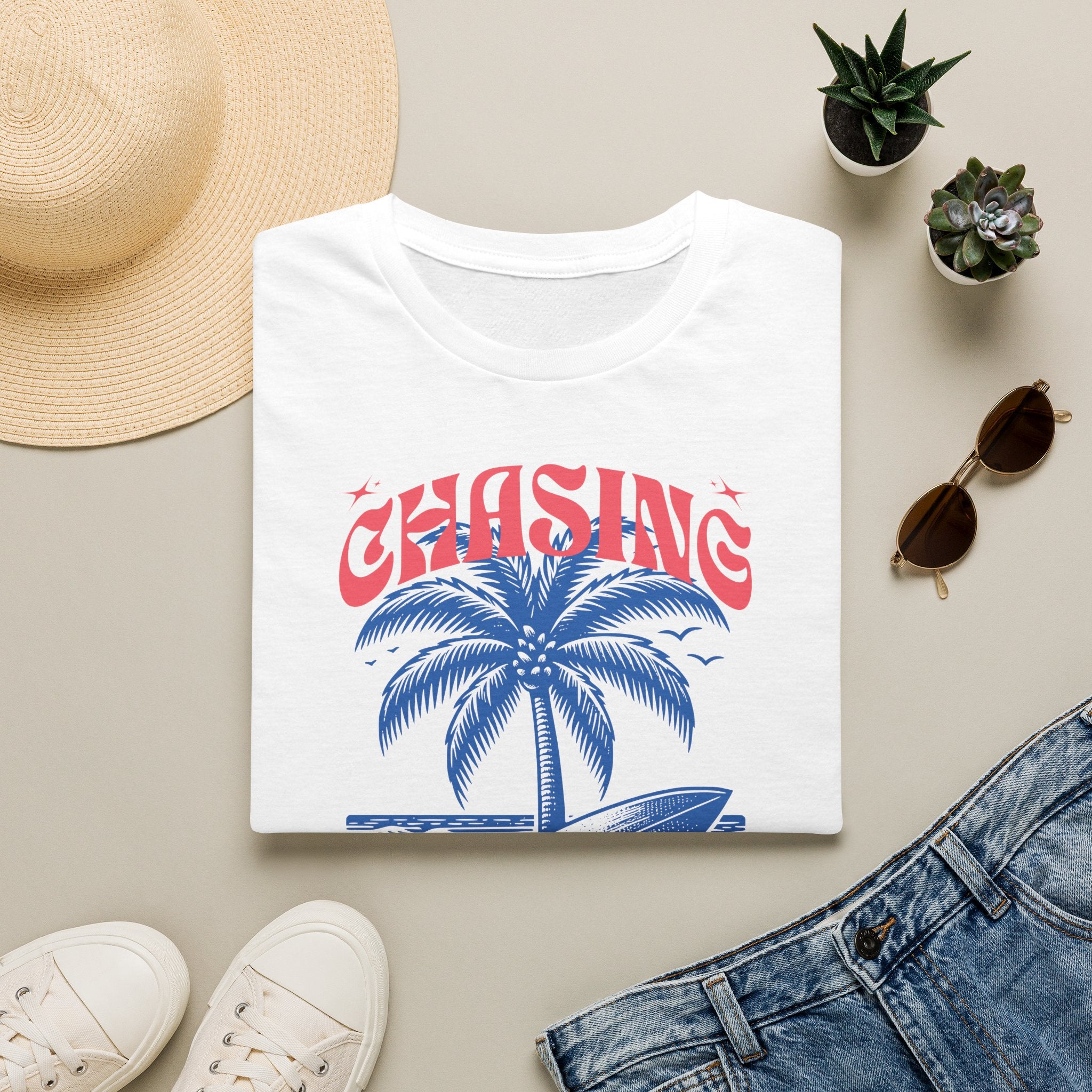 Dames Zomer T-shirt met print - Chasing Sunshine | SkrrtShirt
