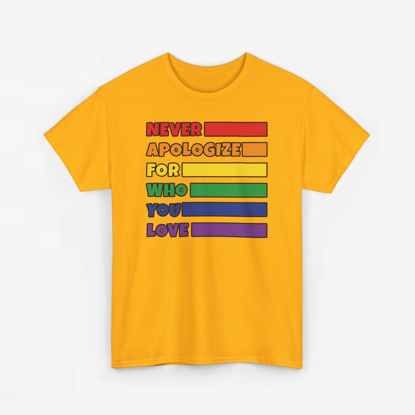 Gay Pride T-shirt - Never Apologize For Who You Love - Oversized #16