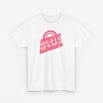 Wit oversized T-shirt voor mama met roze opdruk “BESTE MAMA”