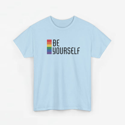 Gay Pride T-shirt - Be Yourself (zwarte tekst) - Oversized #25