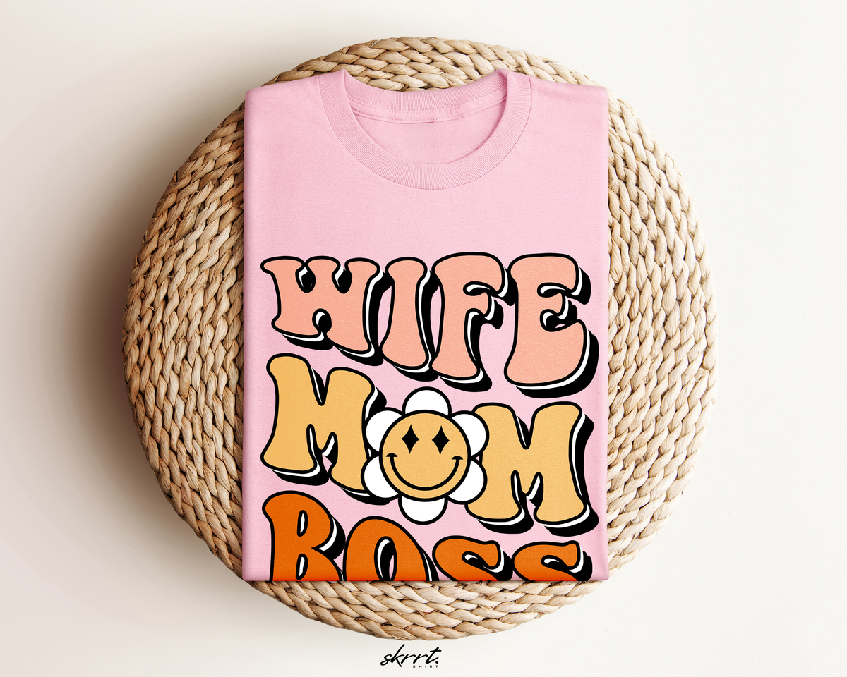 Roze oversized T-shirt met ronde hals en grote BOSS-print op de borst