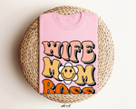 Roze oversized T-shirt met ronde hals en grote BOSS-print op de borst