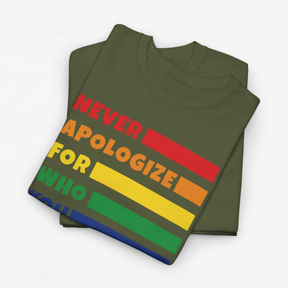 Gay Pride T-shirt - Never Apologize For Who You Love - Oversized #15