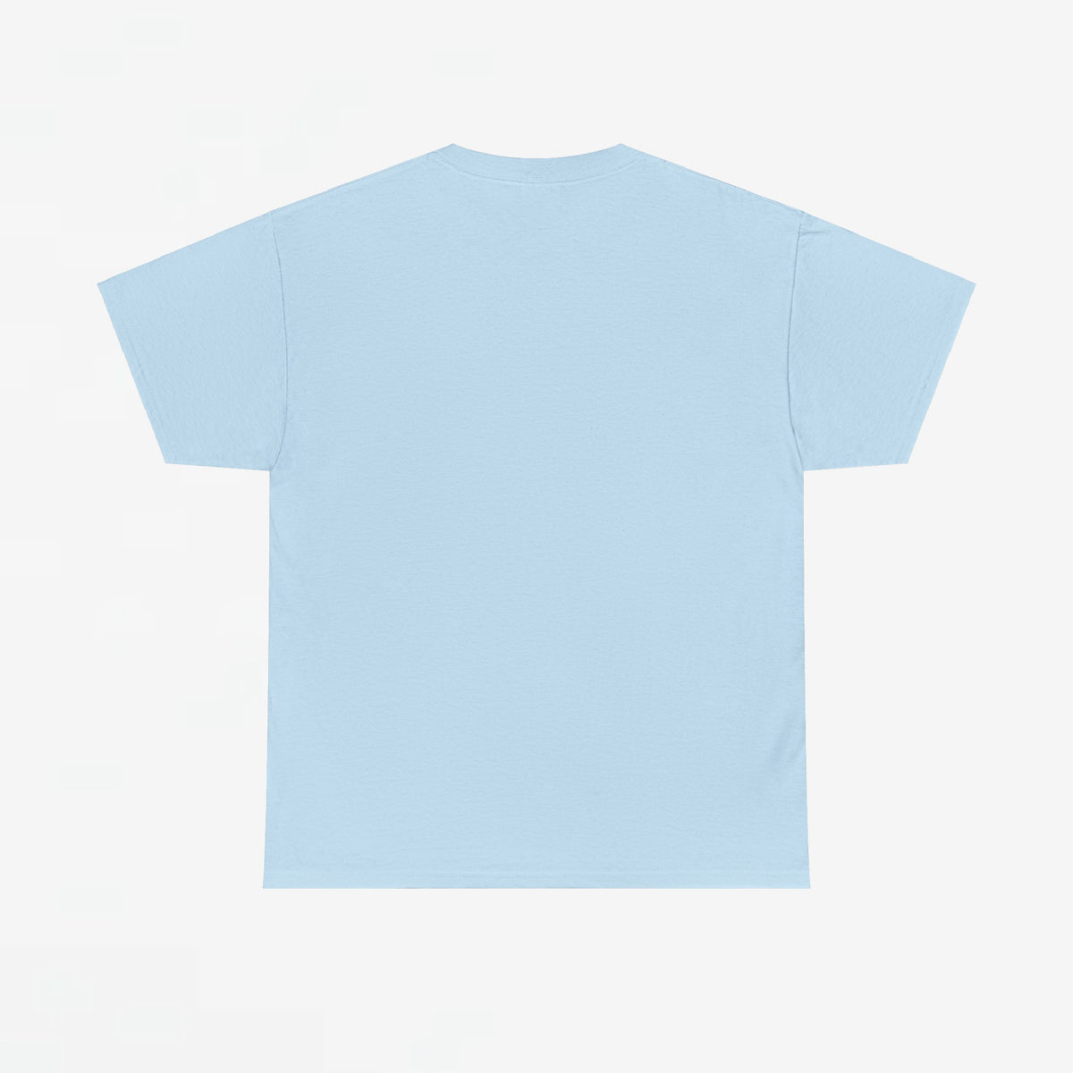 Lichtblauw T-shirt met ronde hals, effen zonder opdruk aan de achterkant