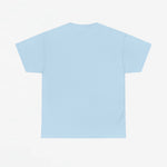 Lichtblauw T-shirt met ronde hals, effen zonder opdruk aan de achterkant