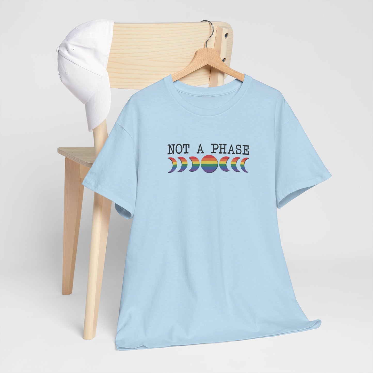 Gay Pride T-shirt - Not a phase (zwarte tekst) - Oversized #3