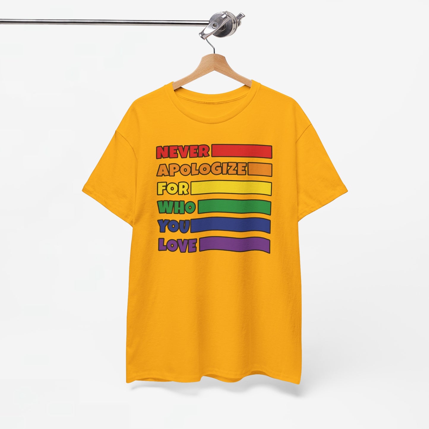 Gay Pride T-shirt - Never Apologize For Who You Love - Oversized #16