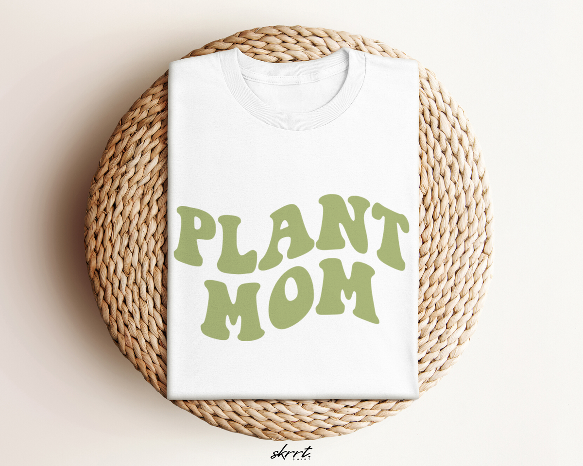 Witte oversized T-shirt met groene Plant Mom print